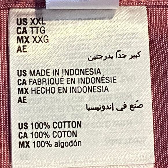 Alfani Men's XXL Button-Up Shirt Cotton 2 Chest Pockets Smudge Cranberry NEW - Picture 10 of 12